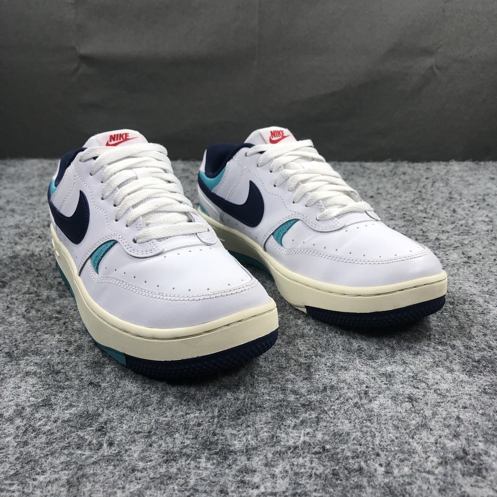 Nike Gamma Force Shoes Womens 8.5 White Teal Navy Leather Sneakers Dusty Cactus